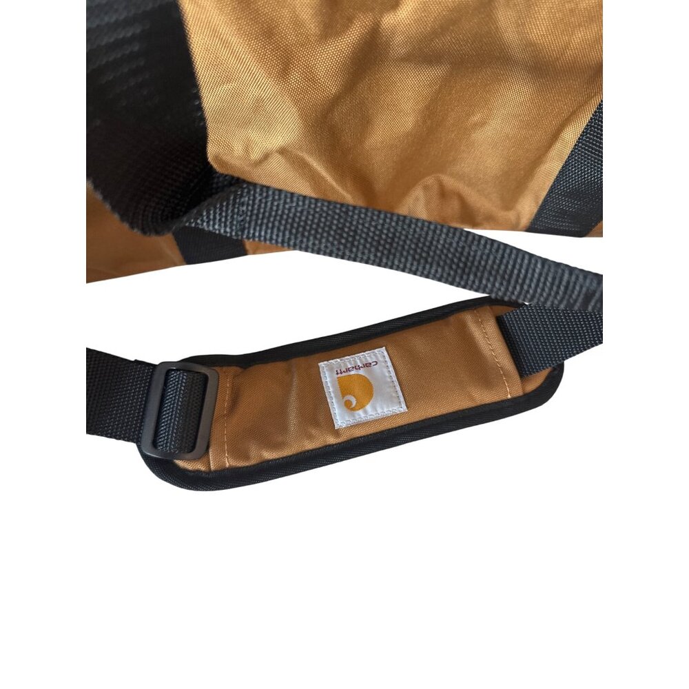 Carhartt Duffel Bag Brown Durable Water-Resistant Nylon Adjustable Strap Packabl - Picture 9 of 10